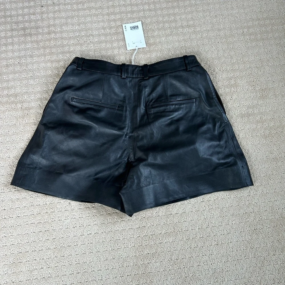 COS Pleated Leather Shorts - Picture 4 of 7